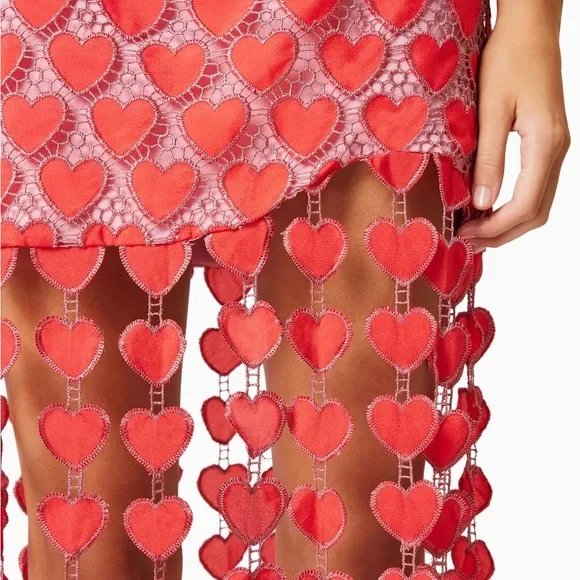 Elliat Elegant Red Heart Dress Anthropologie - Picture 4 of 8